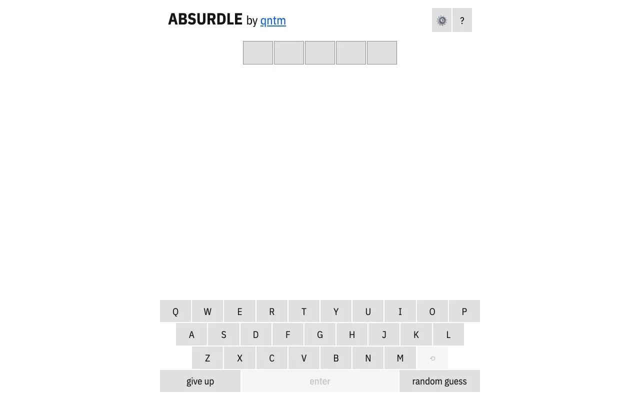 Absurdle official site screenshot