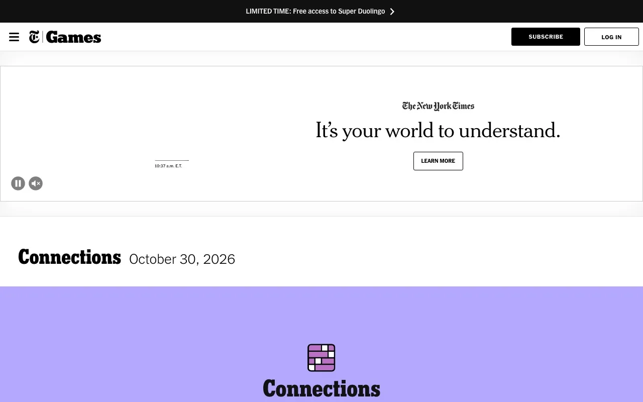 Connections game screenshot