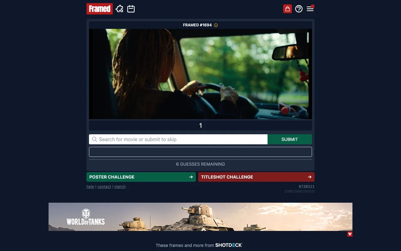Framed official site screenshot