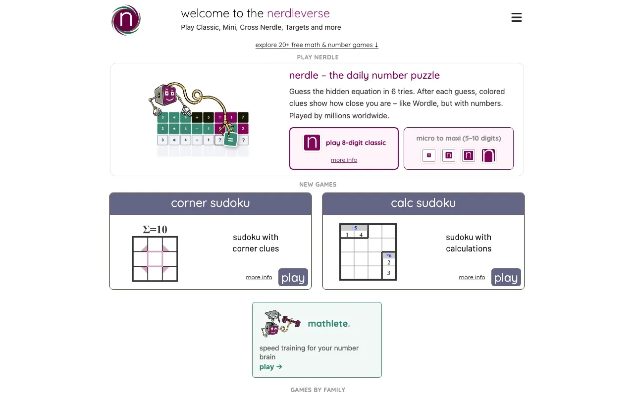 Nerdle game screenshot