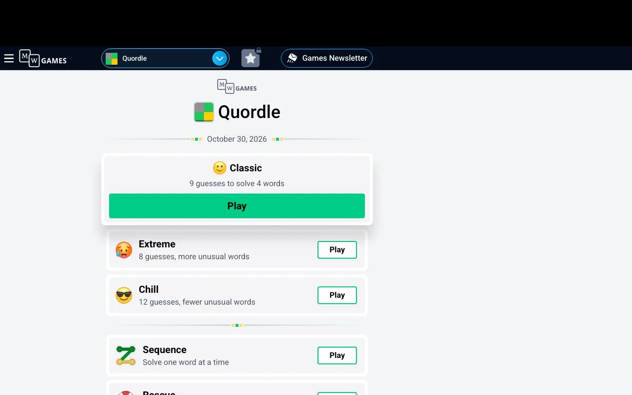 Quordle game screenshot