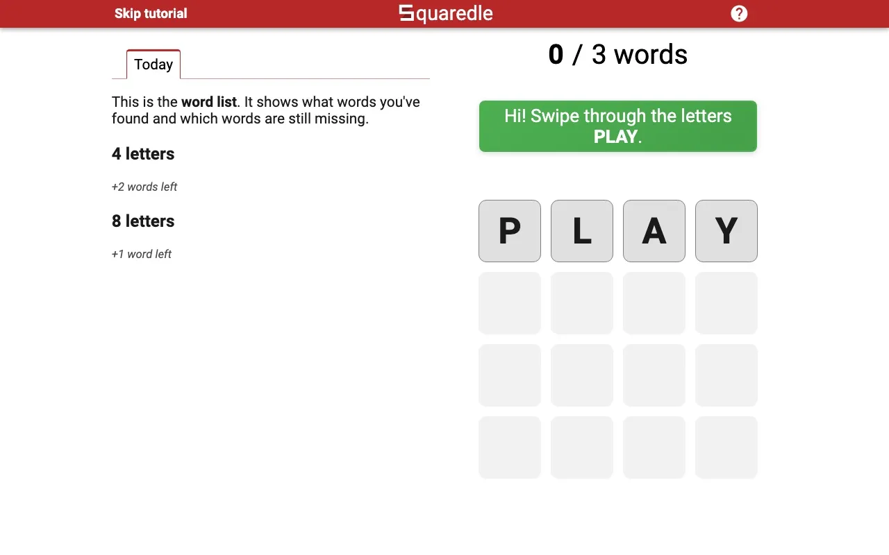 Squaredle official site screenshot