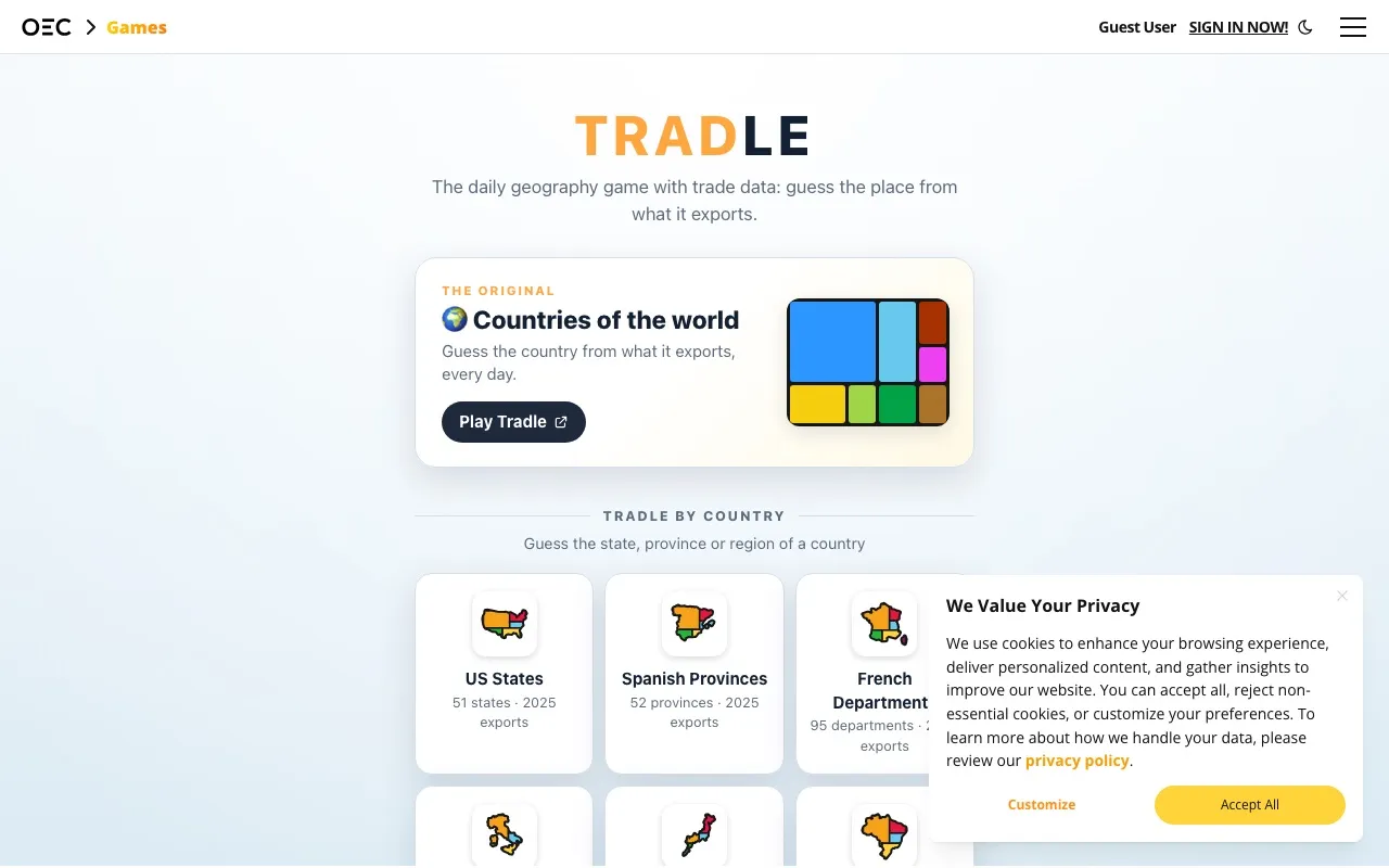 Tradle game screenshot