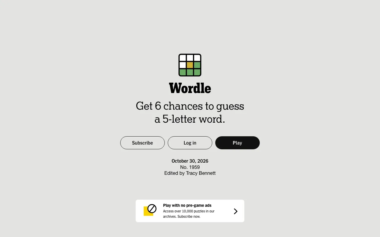 Wordle game screenshot